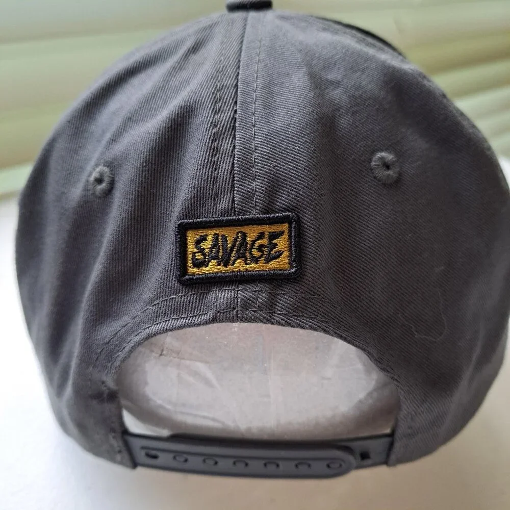 NEW TOP LEVEL Savage Snapback Hat Grey Black Gold Tiger Design‎ 100% Cotton Claw